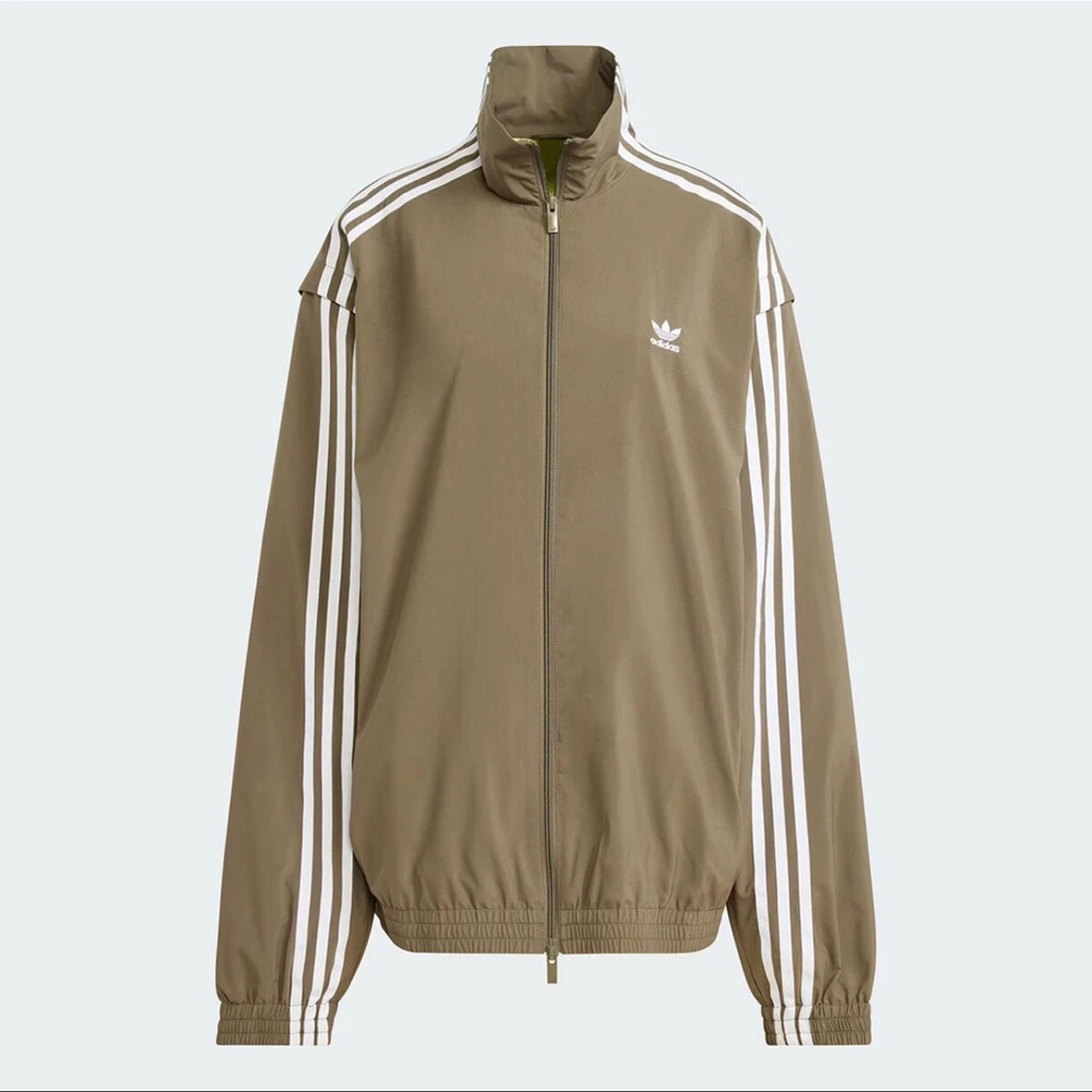 adidas originals RARE Adilenium Oversized Zip-Off Track Top in Olive NWT - Picture 2 of 10